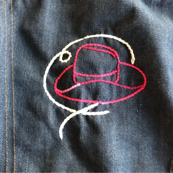 Vintage 70s Levi’s orange tab kids embroidered denim jean jacket
